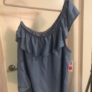 Brand new one shoulder ruffle top!